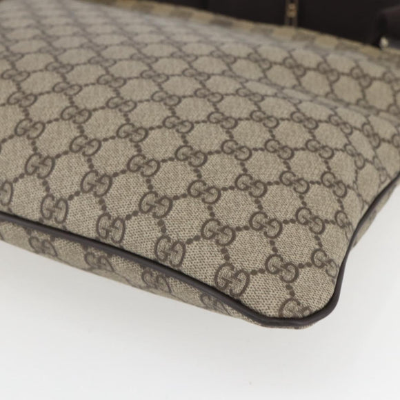 GUCCI GG Supreme Shoulder Bag PVC Beige Gold 201446 Auth 168484