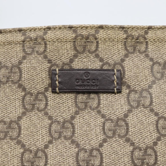 GUCCI GG Supreme Shoulder Bag PVC Beige Gold 201446 Auth 168484