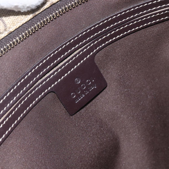 GUCCI GG Supreme Shoulder Bag PVC Beige Gold 201446 Auth 168484