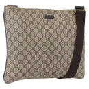 GUCCI GG Supreme Shoulder Bag PVC Beige Gold 201446 Auth 168484-1