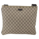 GUCCI GG Supreme Shoulder Bag PVC Beige Gold 201446 Auth 168484-13