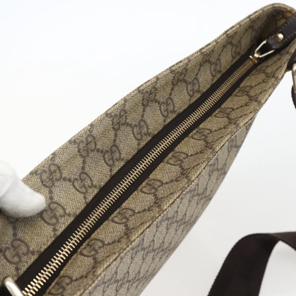 GUCCI GG Supreme Shoulder Bag PVC Beige Gold 201446 Auth 168484