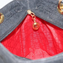 Christian Dior Lady Dior Canage Hand Bag Black Gold Auth 168488-18