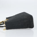 Christian Dior Lady Dior Canage Hand Bag Black Gold Auth 168488-4