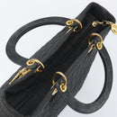 Christian Dior Lady Dior Canage Hand Bag Black Gold Auth 168488-6