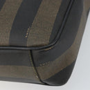FENDI Pecan Canvas Tote Bag Brown Black Auth 168489-15