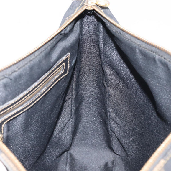 FENDI Pecan Canvas Tote Bag Brown Black Auth 168489