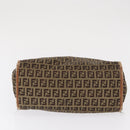 FENDI Zucchino Canvas Hand Bag Beige Gold Auth 168496-6