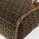 FENDI Zucchino Canvas Hand Bag Beige Gold Auth 168496-10