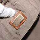 FENDI Zucchino Canvas Hand Bag Beige Gold Auth 168496-18