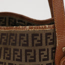 FENDI Zucchino Canvas Hand Bag Beige Gold Auth 168496-3