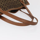 FENDI Zucchino Canvas Hand Bag Beige Gold Auth 168496-8