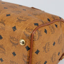 MCM Vicetos Logogram Hand Bag PVC Leather Brown Gold Auth 168498-10