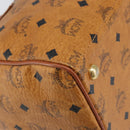 MCM Vicetos Logogram Hand Bag PVC Leather Brown Gold Auth 168498-11