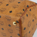 MCM Vicetos Logogram Hand Bag PVC Leather Brown Gold Auth 168498-15