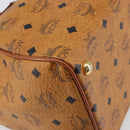MCM Vicetos Logogram Hand Bag PVC Leather Brown Gold Auth 168498-16