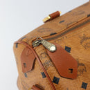 MCM Vicetos Logogram Hand Bag PVC Leather Brown Gold Auth 168498-10
