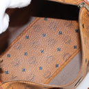 MCM Vicetos Logogram Hand Bag PVC Leather Brown Gold Auth 168498-16