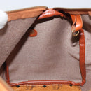 MCM Vicetos Logogram Hand Bag PVC Leather Brown Gold Auth 168498-18