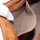 MCM Vicetos Logogram Hand Bag PVC Leather Brown Gold Auth 168498-19