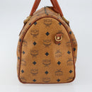 MCM Vicetos Logogram Hand Bag PVC Leather Brown Gold Auth 168498-4