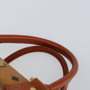 MCM Vicetos Logogram Hand Bag PVC Leather Brown Gold Auth 168498-8