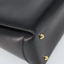GUCCI Handtasche Leder Schwarz Gold Auth 168499-14