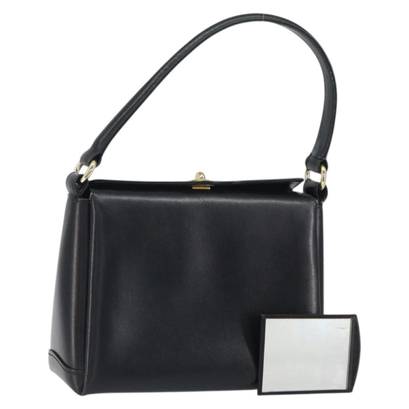 GUCCI Handtasche Leder Schwarz Gold Auth 168499