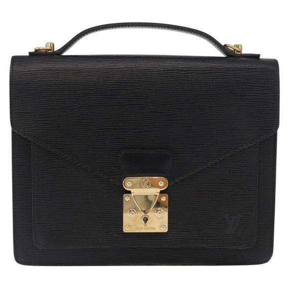 LOUIS VUITTON Epi Monceau 28 Hand Bag Black M52122 LV Auth 168500
