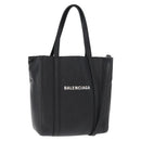 BALENCIAGA Every day Tote Bag Leather 2way Black Silver 551815 Auth 168501-1