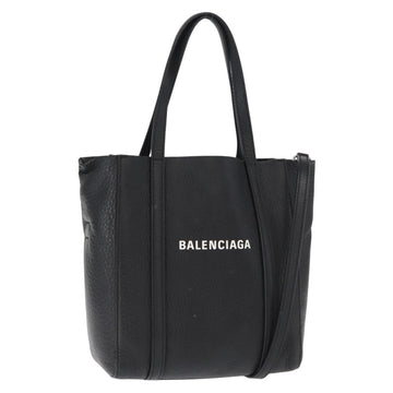 BALENCIAGA Every day Tote Bag Leather 2way Black Silver 551815 Auth 168501