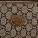 GUCCI GG Plus Supreme Pouch PVC Beige 07198 Auth 168504-12