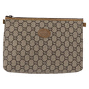 GUCCI GG Plus Supreme Pouch PVC Beige 07198 Auth 168504-2
