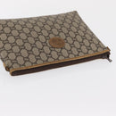 GUCCI GG Plus Supreme Pouch PVC Beige 07198 Auth 168504-6
