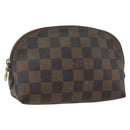 LOUIS VUITTON Damier Ebene Pochette Cosmetic PM Pouch N47516 LV Auth 168508-1