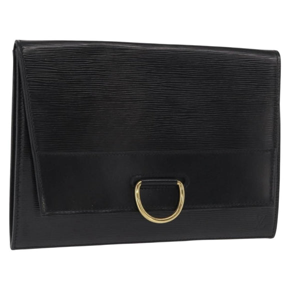LOUIS VUITTON Epi Jena Clutch Bag Black M52722 LV Auth 168511