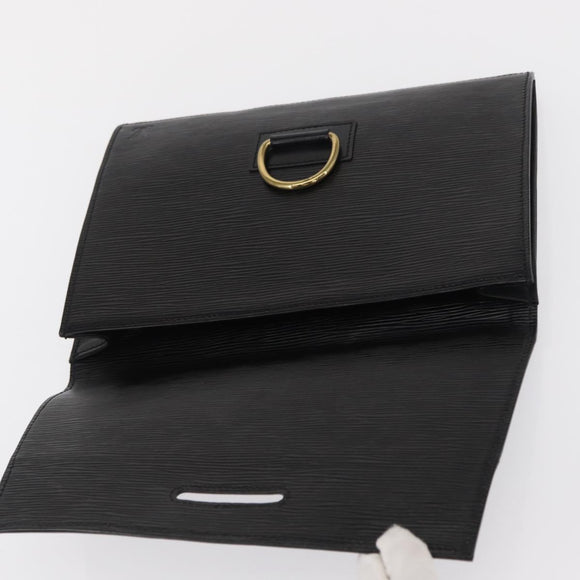 LOUIS VUITTON Epi Jena Clutch Bag Black M52722 LV Auth 168511