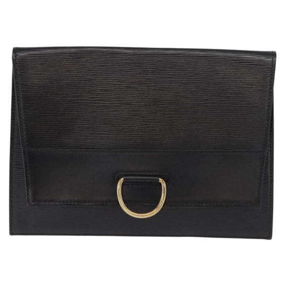 LOUIS VUITTON Epi Jena Clutch Bag Black M52722 LV Auth 168511