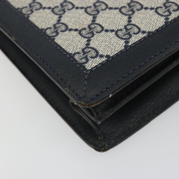 GUCCI GG Supreme Aktentasche PVC Navy Gold 904 20 002 Auth 168514