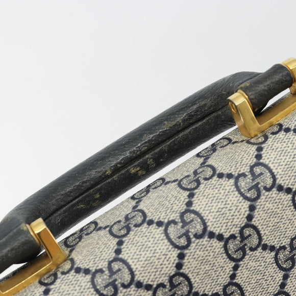 GUCCI GG Supreme Aktentasche PVC Navy Gold 904 20 002 Auth 168514