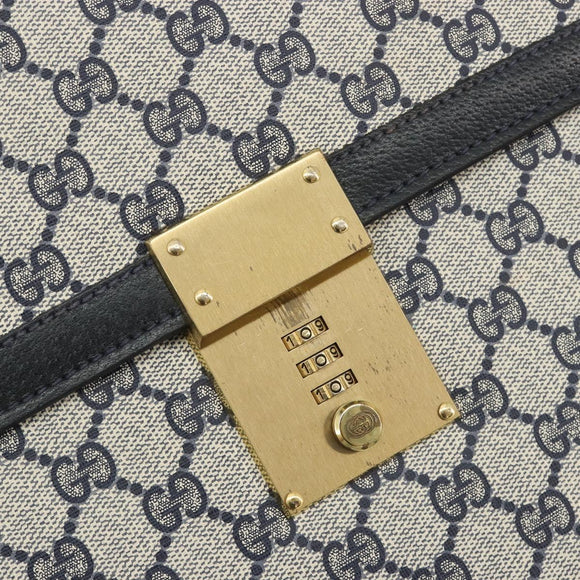 GUCCI GG Supreme Aktentasche PVC Navy Gold 904 20 002 Auth 168514