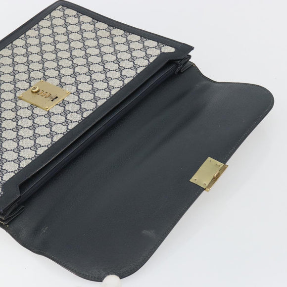 GUCCI GG Supreme Aktentasche PVC Navy Gold 904 20 002 Auth 168514