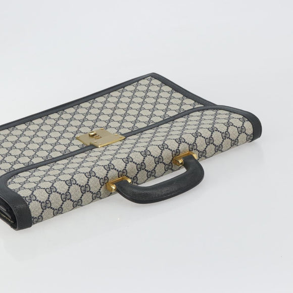 GUCCI GG Supreme Aktentasche PVC Navy Gold 904 20 002 Auth 168514