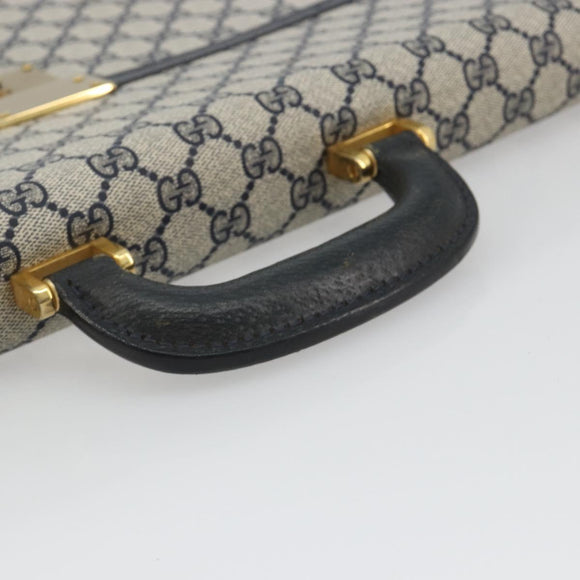 GUCCI GG Supreme Aktentasche PVC Navy Gold 904 20 002 Auth 168514