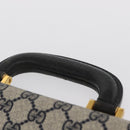 GUCCI GG Supreme Business Bag PVC Navy Gold 904 20 002 Auth 168514-8