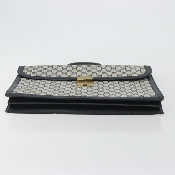GUCCI GG Supreme Aktentasche PVC Navy Gold 904 20 002 Auth 168514