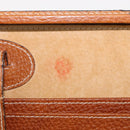 LOEWE Attache case Hand Bag Leather Brown Gold Auth 168515-10