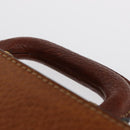 LOEWE Attache case Hand Bag Leather Brown Gold Auth 168515-14