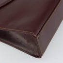 CARTIER Must Line Hand Bag Leather Bordeaux Gold Auth 168516-11
