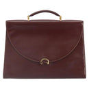 CARTIER Must Line Hand Bag Leather Bordeaux Gold Auth 168516-2